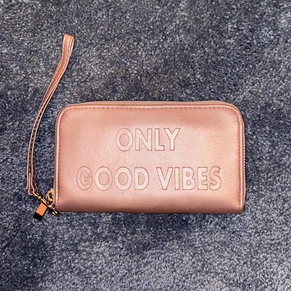 Rose Gold Good Vibes Wristlet